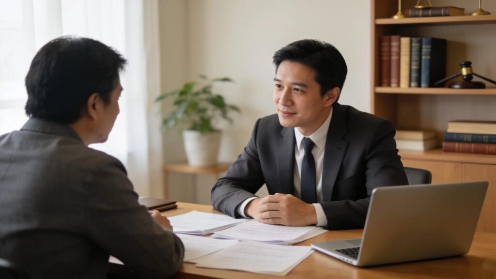 Lawyer and client engaged in a discussion about personalized legal representation