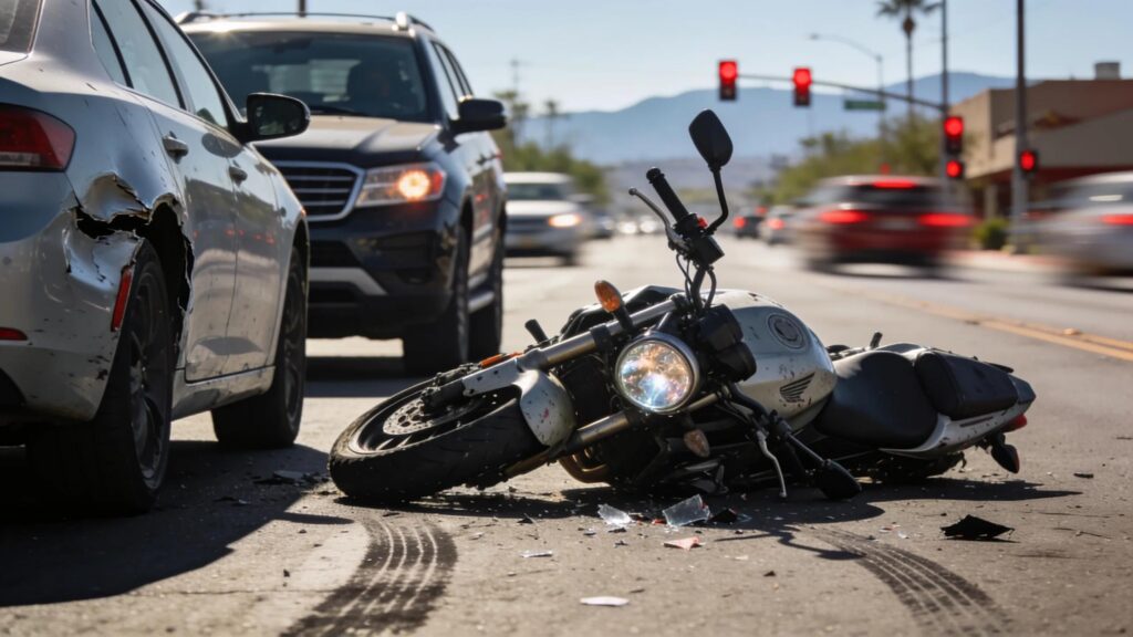 Motorcycle accident scene in Scottsdale, emphasizing the need for expert legal representation
