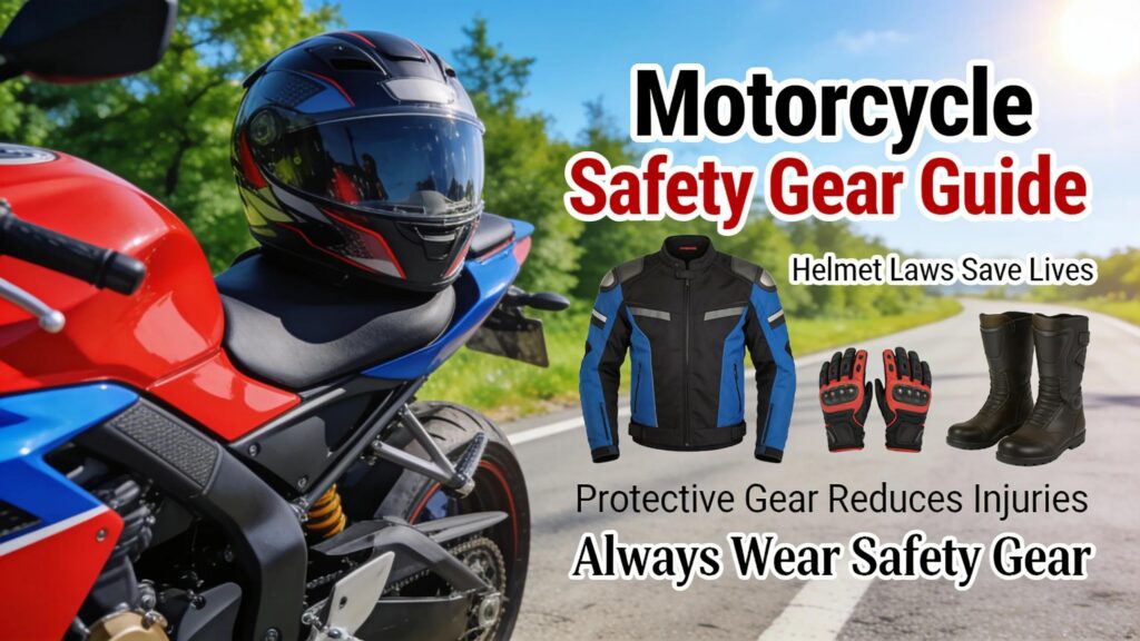Motorcycle safety gear highlighting helmet laws, reflecting the importance of protection on the road